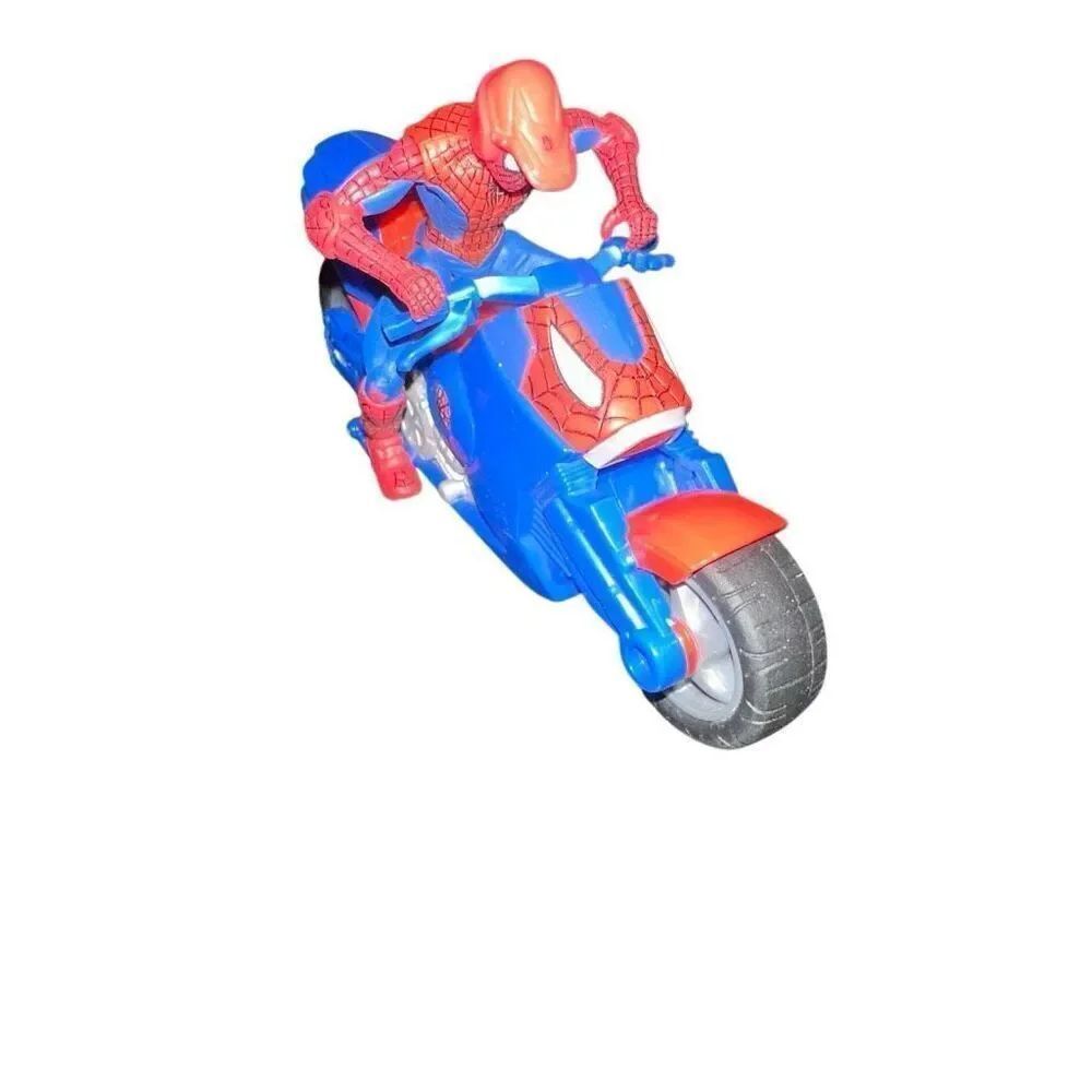 HASBRO Marvel NICE SPIDER-MAN ON MOTORCYCLE 5" PLASTIC ACTION FIGURE TOY 2009
